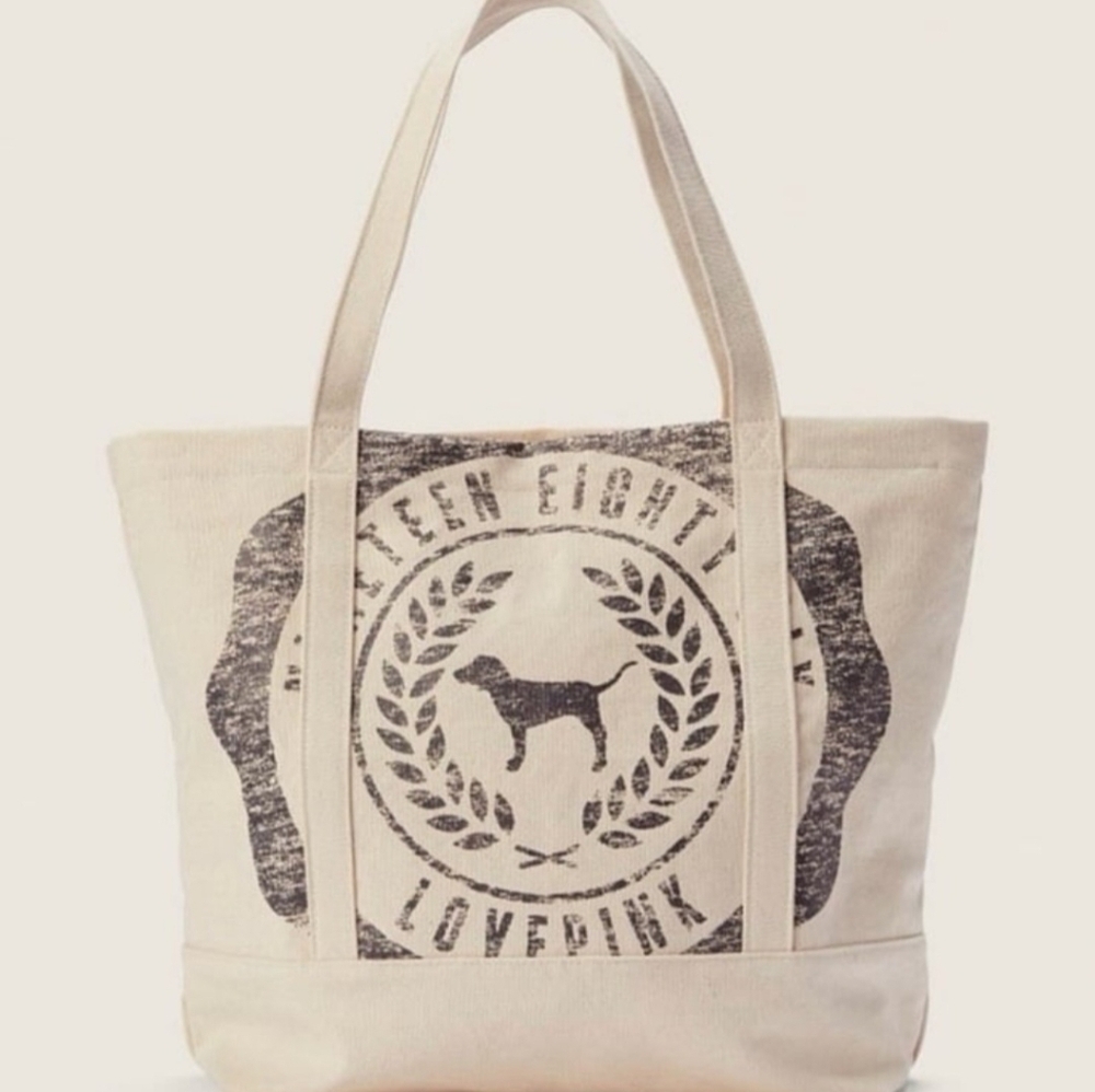 Victoria's Secret PINK Zippered Canvas Tote Bag